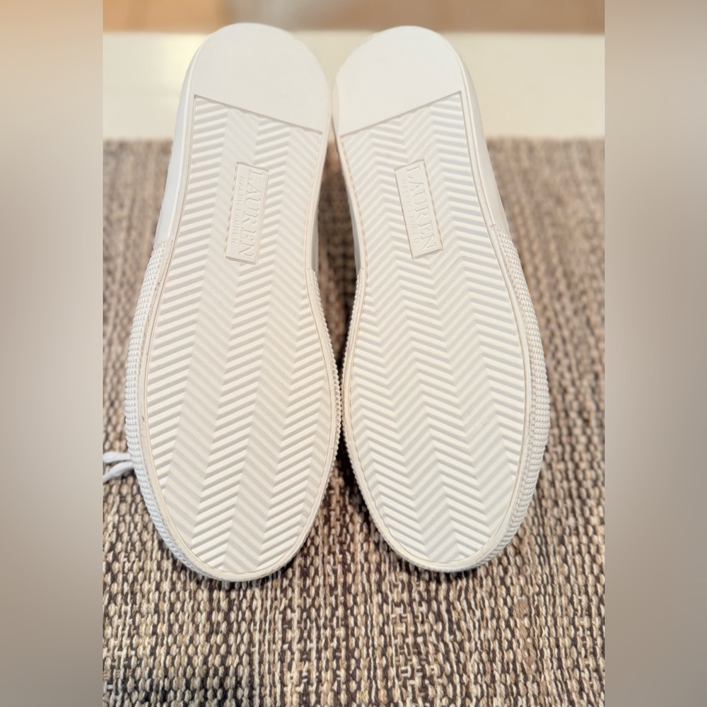 Lauren Ralph Lauren Janson II Leather Sneakers - White - Women's Size 6 - New - Picture 5 of 6